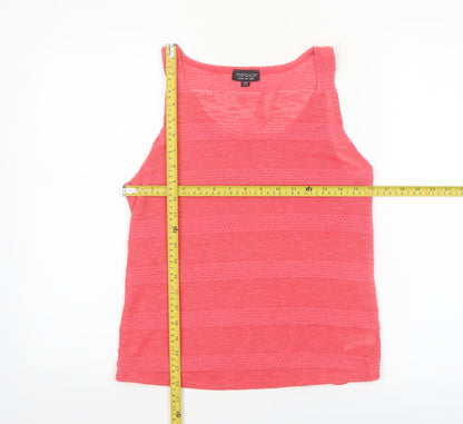 Topshop Women’s Pink Knit Sleeveless Tank Top Size 10