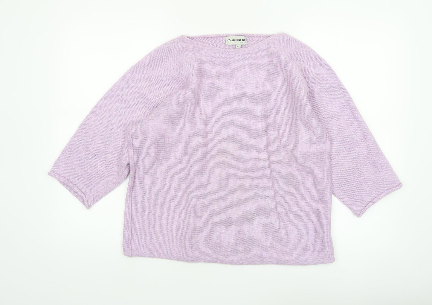 Collezione GA Women’s Purple Knit Boat Neck Pullover Jumper M/L