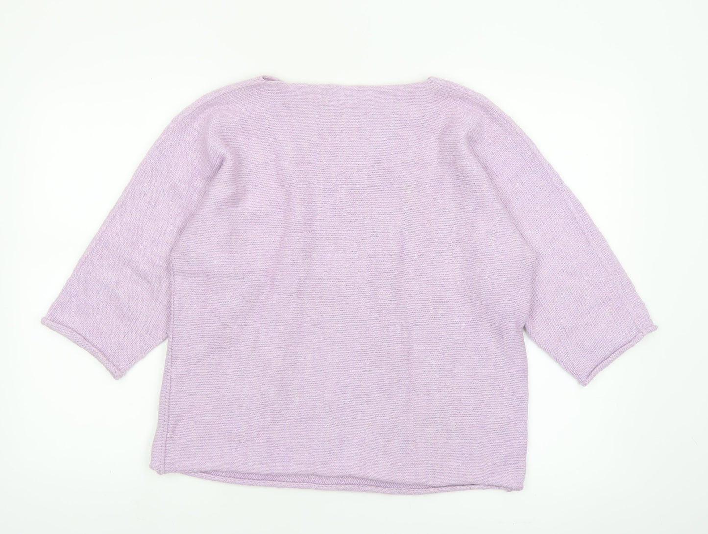 Collezione GA Women’s Purple Knit Boat Neck Pullover Jumper M/L