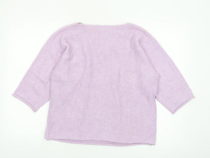 Collezione GA Women’s Purple Knit Boat Neck Pullover Jumper M/L
