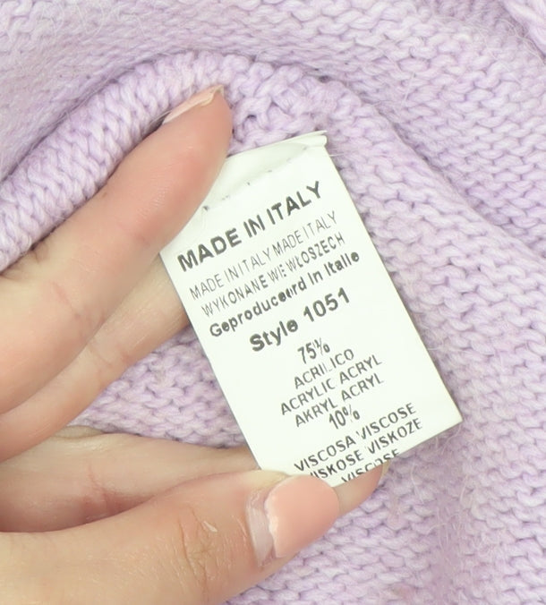 Collezione GA Women’s Purple Knit Boat Neck Pullover Jumper M/L