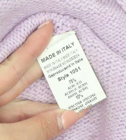 Collezione GA Women’s Purple Knit Boat Neck Pullover Jumper M/L
