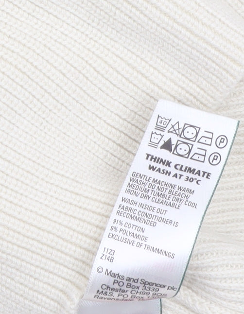 Marks and Spencer Women's Beige Knit V-Neck Camisole Tank Top M