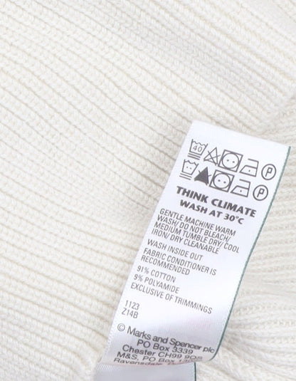 Marks and Spencer Women's Beige Knit V-Neck Camisole Tank Top M