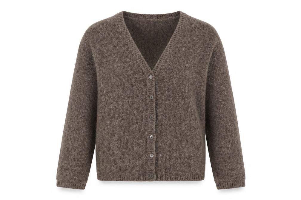 Marks and Spencer Women Brown V-Neck Long Sleeve Cardigan Size 12