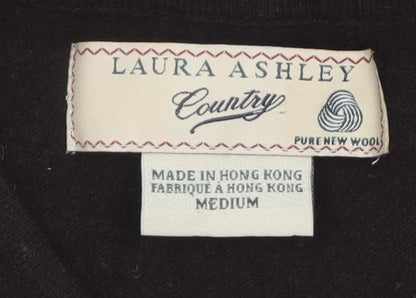 Laura Ashley Women’s Black Wool V-Neck Knee Length Bodycon Dress M