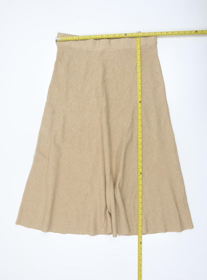 Marks and Spencer Women’s Beige A-Line Midi Knit Skirt Size 18