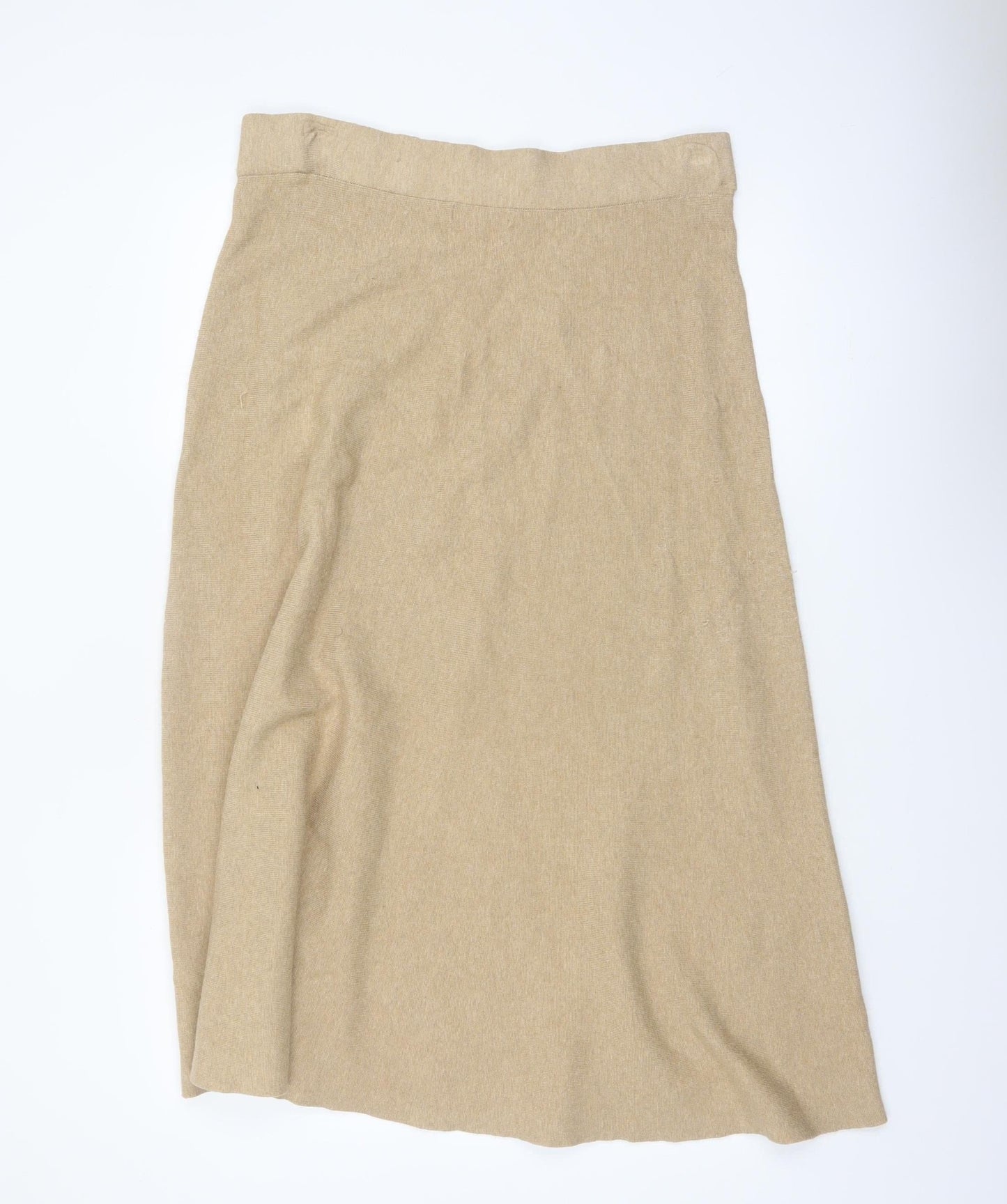 Marks and Spencer Women’s Beige A-Line Midi Knit Skirt Size 18