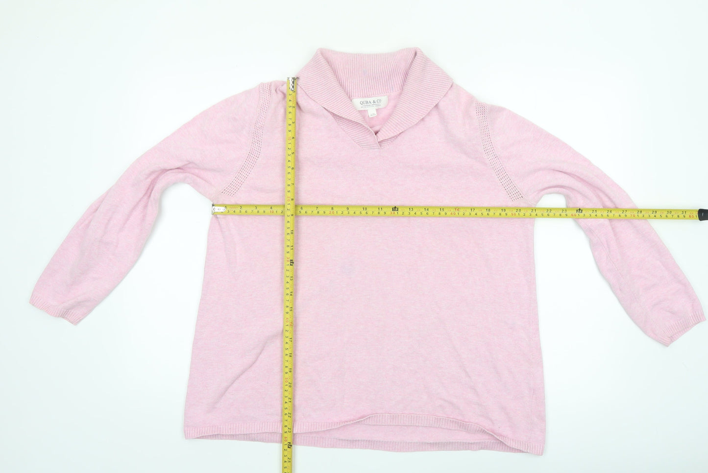 Quba & Co Women Pink Size 14 Roll Neck Jumper Long Sleeve Cotton Knit