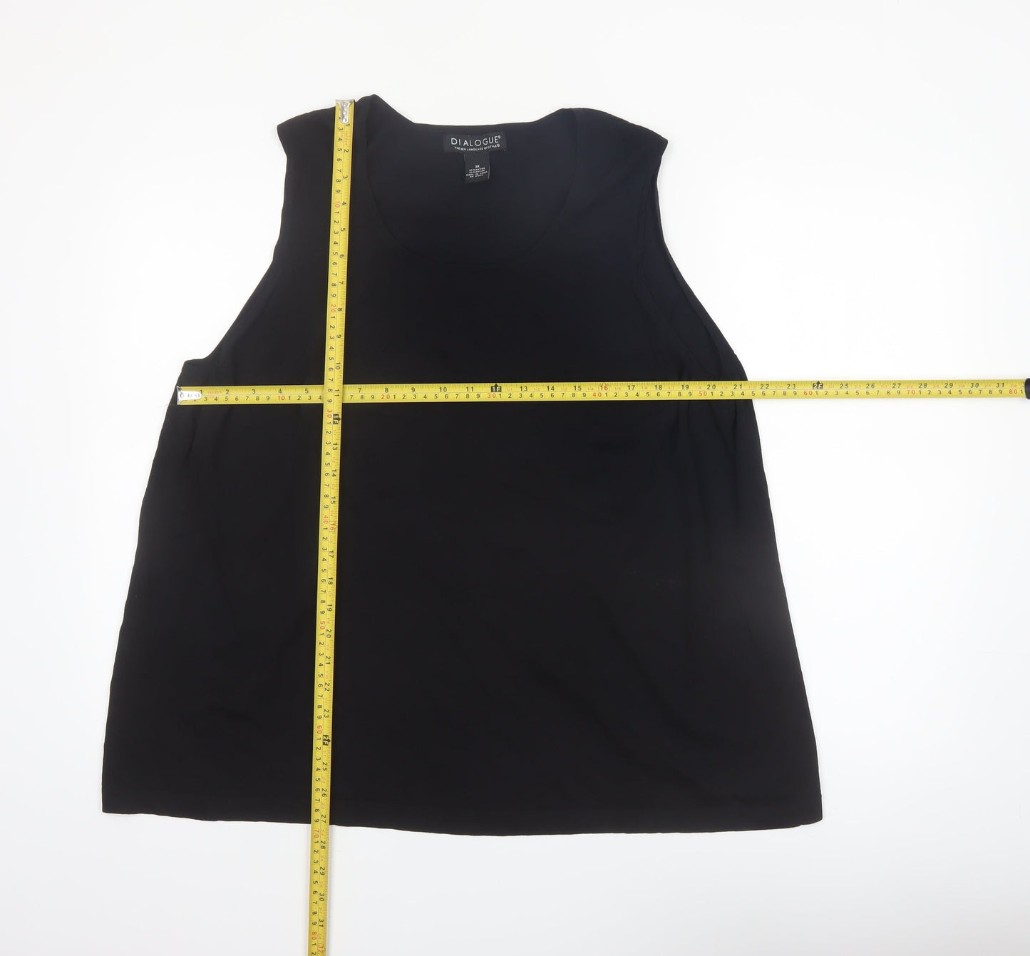 Dialogue Women's Black Plus Size 2X Sleeveless Stretch Tank Top