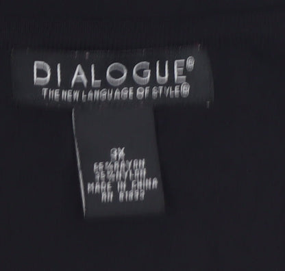 Dialogue Women's Black Plus Size 2X Sleeveless Stretch Tank Top