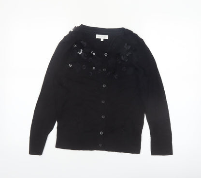 Rocha John Rocha Women’s Black Beaded Sequin Cardigan Size 10