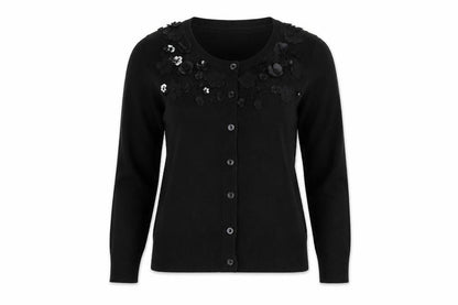 RJR.John Rocha Women’s Black Beaded Sequin Cardigan Size 10