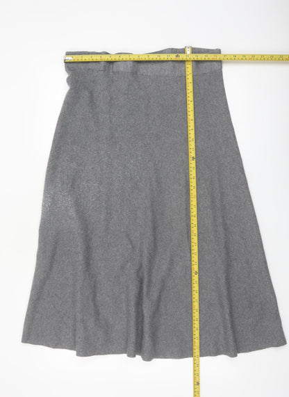 Marks and Spencer Women’s Grey A-Line Knit Midi Skirt Size 18
