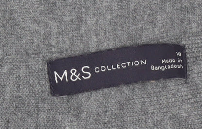 Marks and Spencer Women’s Grey A-Line Knit Midi Skirt Size 18