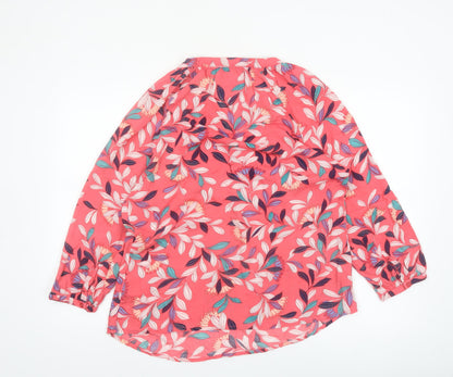 Maine New England Women's Pink Floral Viscose Tunic Blouse Size 16