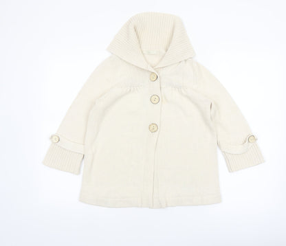 Marks and Spencer Women’s Beige Collared Cardigan UK 12 Knit