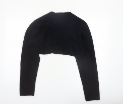 Monsoon Women Black Angora Knit Shrug Size 18 Long Sleeve