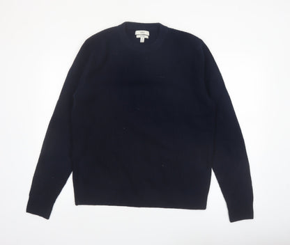 Marks and Spencer Men's Blue Wool Blend Crew Neck Jumper Size M