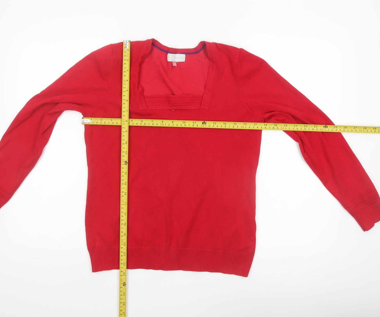 John Lewis Women Red Cotton Long Sleeve Jumper Size 14