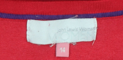 John Lewis Women Red Cotton Long Sleeve Jumper Size 14