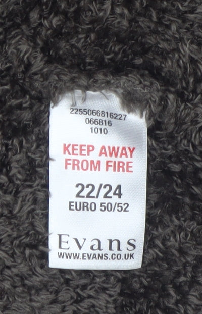 Evans Women Brown V-Neck Fuzzy Acrylic Jumper Size 22/24