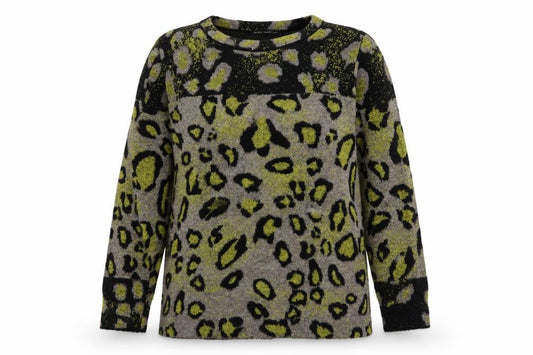 Betty Barclay Women's Multicoloured Leopard Knit Jumper Size 18
