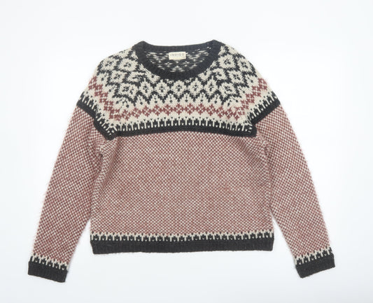 Marks and Spencer Women Multicoloured Fair Isle Knit Jumper Size 14