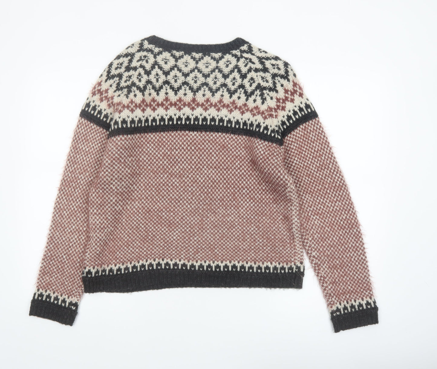 Marks and Spencer Women Multicoloured Fair Isle Knit Jumper Size 14