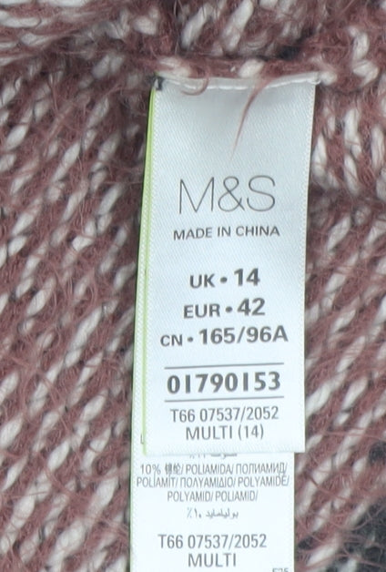 Marks and Spencer Women Multicoloured Fair Isle Knit Jumper Size 14