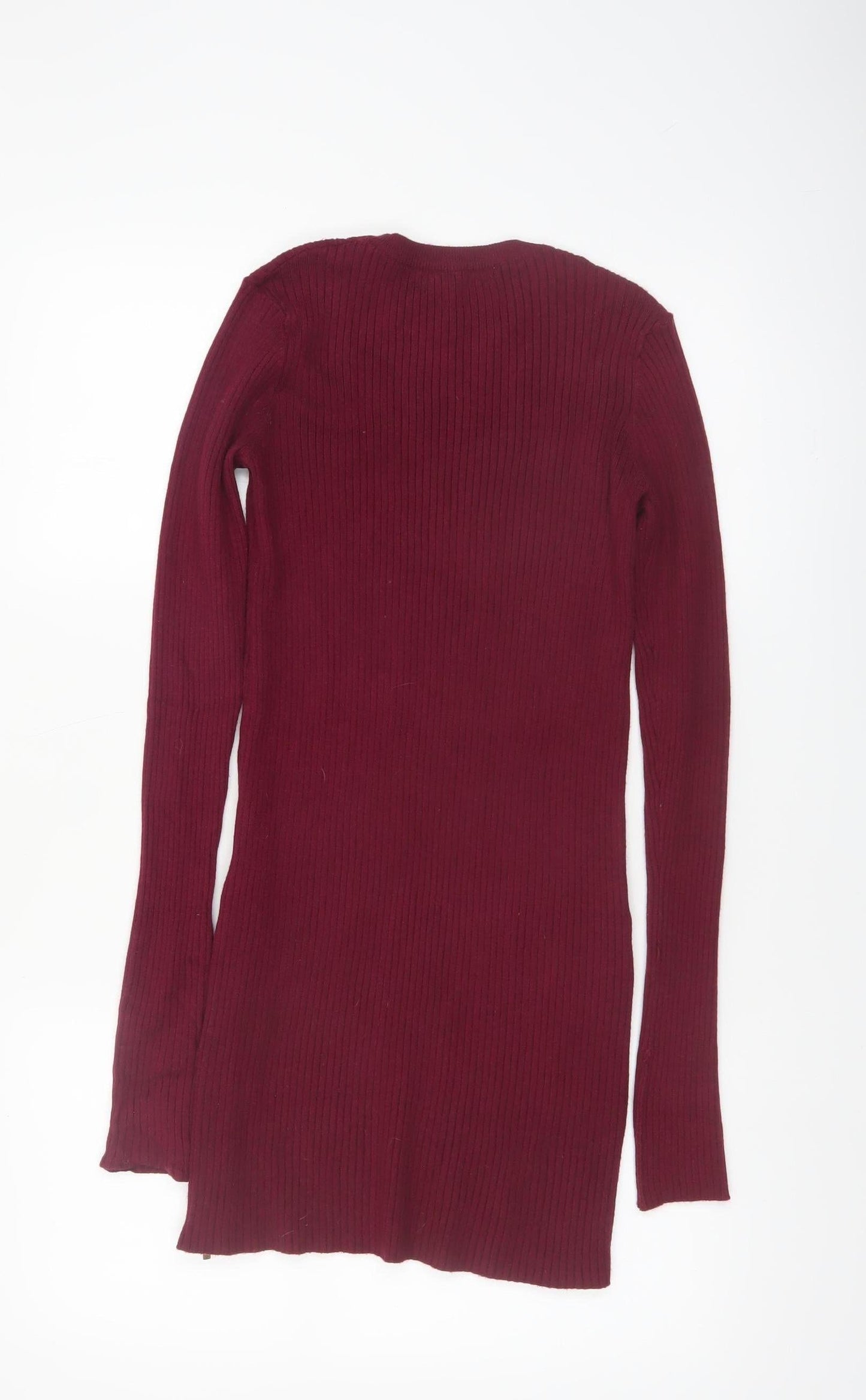 V by Very Women’s Red Knit Long Sleeve Bodycon Mini Dress UK 10