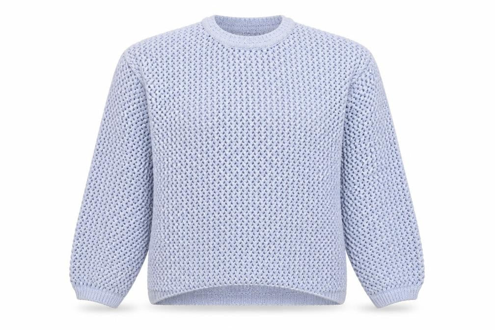 Marks and Spencer Womens Blue Open-Knit Polyester Pullover Jumper L