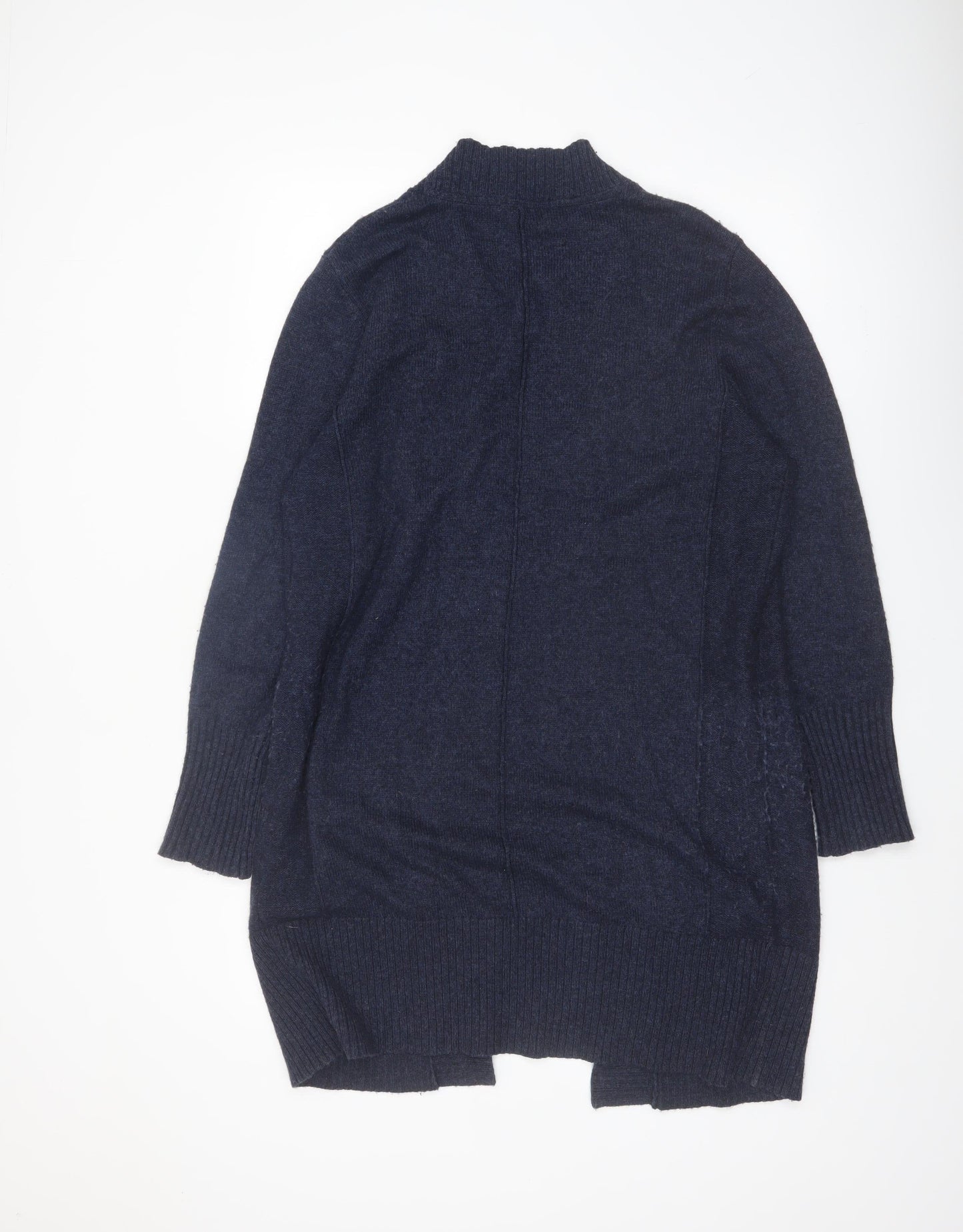 White Stuff Women's Blue Longline Cardigan UK 16 Lambswool Blend