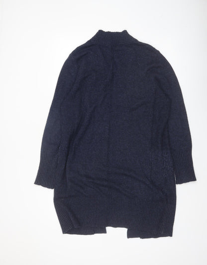 White Stuff Women's Blue Longline Cardigan UK 16 Lambswool Blend