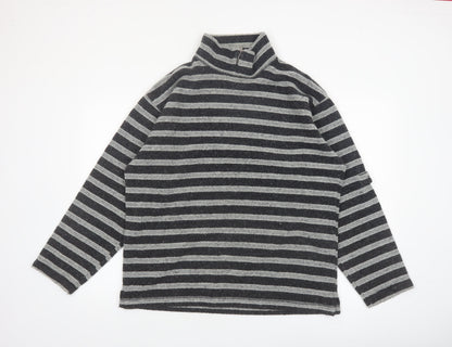 Hope & Glory Women’s Grey Striped Wool Blend Pullover Jumper Size 10