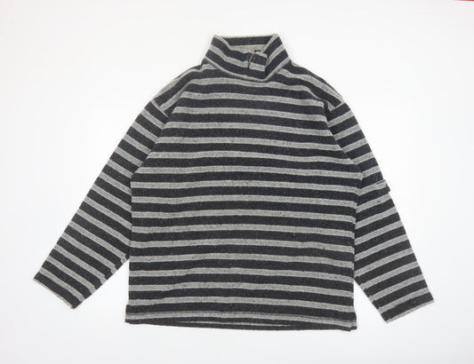 Hope & Glory Women’s Grey Striped Wool Blend Pullover Jumper Size 10