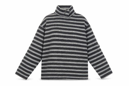 Hope & Glory Women’s Grey Striped Wool Blend Pullover Jumper Size 10