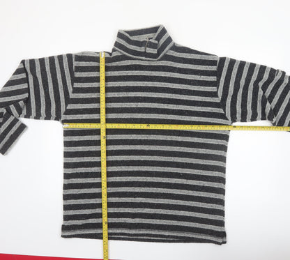 Hope & Glory Women’s Grey Striped Wool Blend Pullover Jumper Size 10