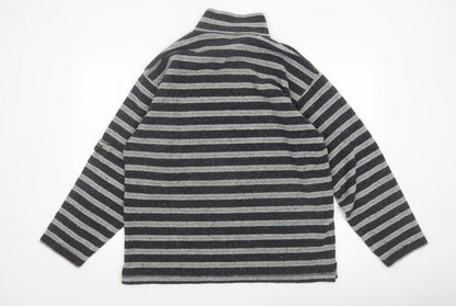 Hope & Glory Women’s Grey Striped Wool Blend Pullover Jumper Size 10