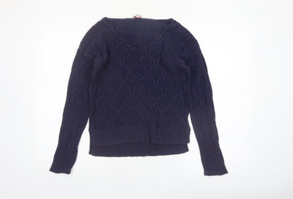 Gap Womens Blue Cable-Knit Cotton Jumper Size 12 Long Sleeve