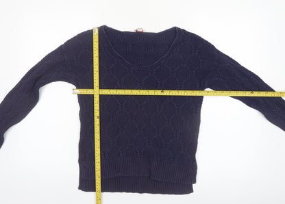 Gap Womens Blue Cable-Knit Cotton Jumper Size 12 Long Sleeve