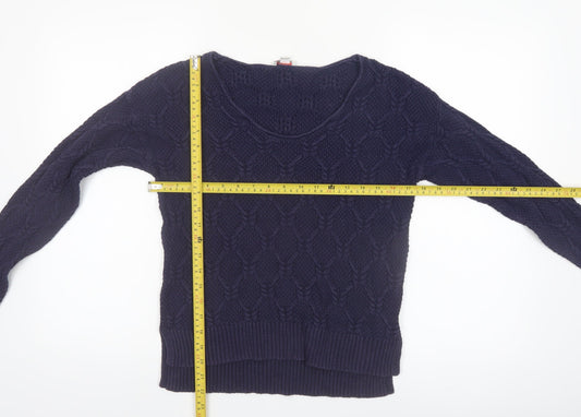 Gap Womens Blue Cable-Knit Cotton Jumper Size 12 Long Sleeve