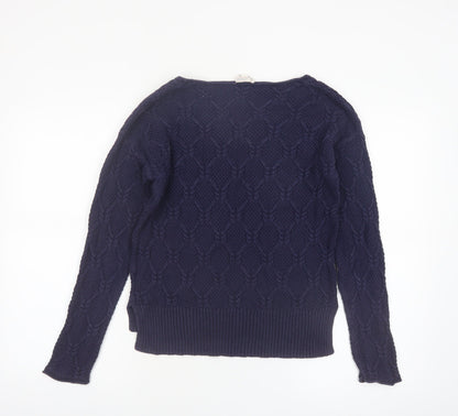 Gap Womens Blue Cable-Knit Cotton Jumper Size 12 Long Sleeve