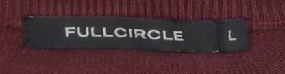 Fullcircle Men's Red Cotton Henley Jumper Size L