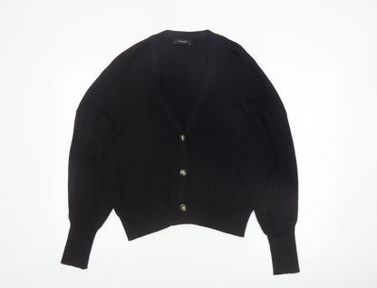 Marks and Spencer Women's Black XL V-Neck Button Knit Cardigan