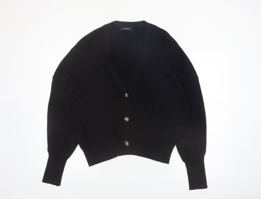 Marks and Spencer Women's Black XL V-Neck Button Knit Cardigan