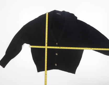 Marks and Spencer Women's Black XL V-Neck Button Knit Cardigan
