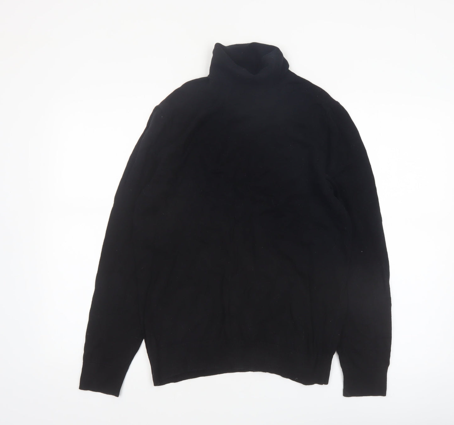 Burton Menswear London Black Roll Neck Jumper Men M Cotton Knit