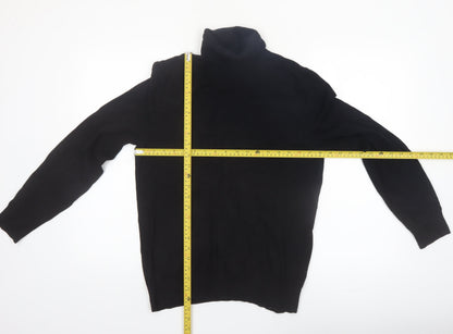 Burton Menswear London Black Roll Neck Jumper Men M Cotton Knit