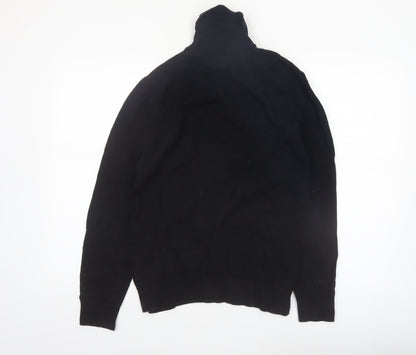 Burton Menswear London Black Roll Neck Jumper Men M Cotton Knit
